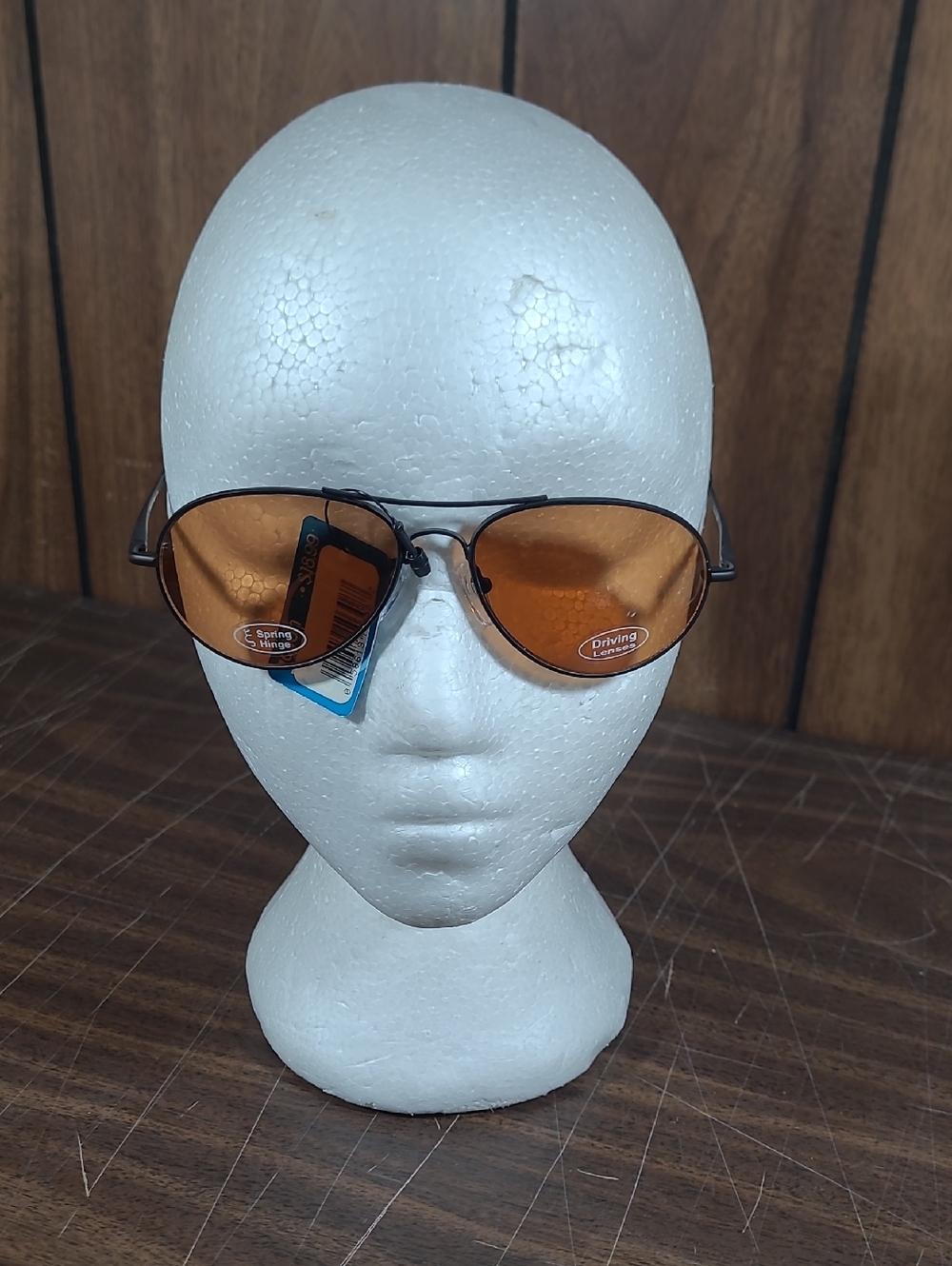 Aviator-Style Sunglasses with Amber Lenses #19